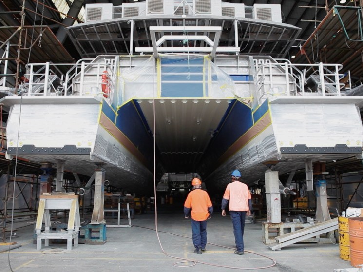 Incat ship yard in Tasmania.