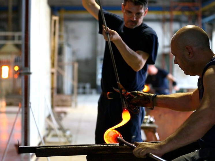 Glass workshop in Venice.