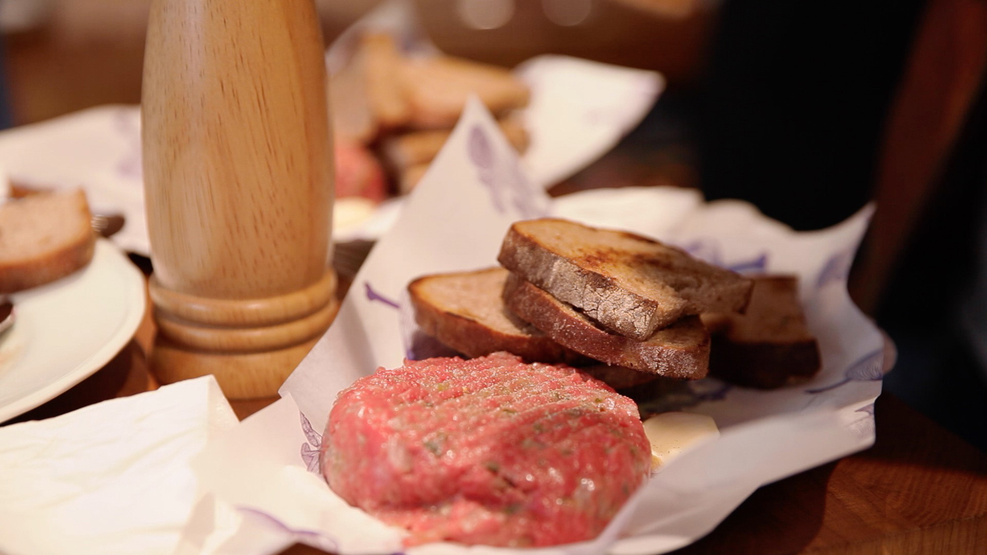 Beef tartare served at Nase maso in Prague.