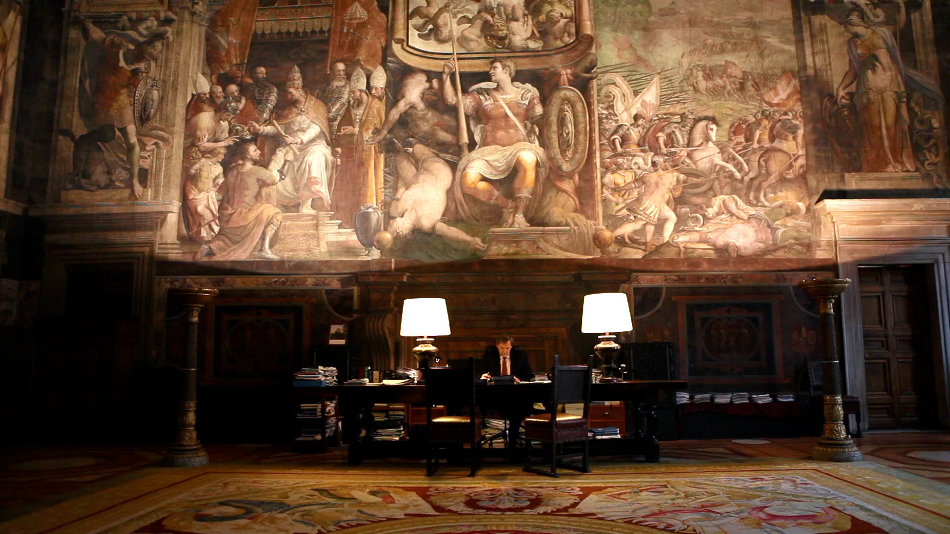 Ambassador at work in his office.