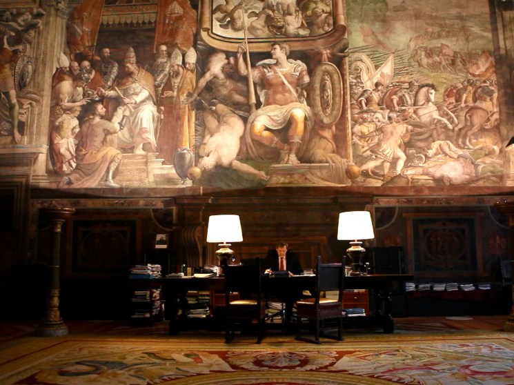 Ambassador at work in his office.