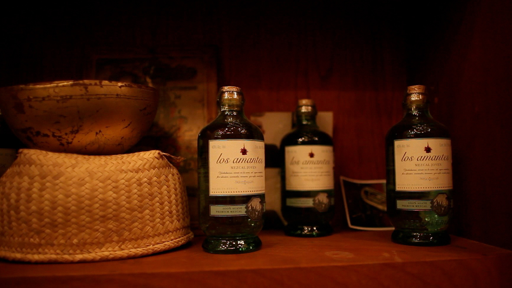 Bottles of mezcal.