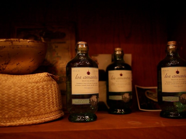 Bottles of mezcal.