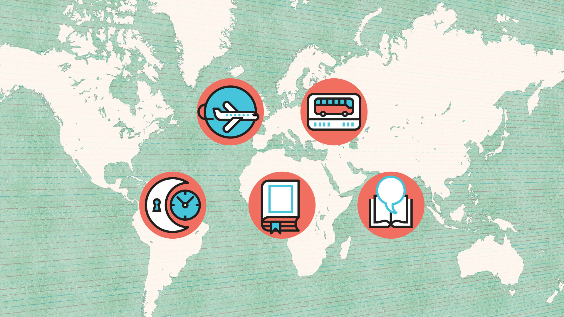 A map of the world with icons representing Quality of life.