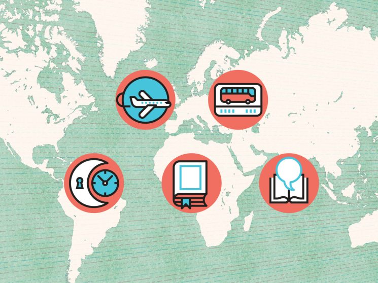 A map of the world with icons representing Quality of life.