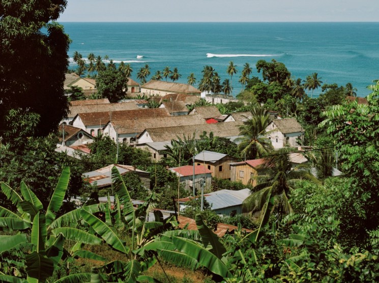 Houses and vegetation in Sao Tome.