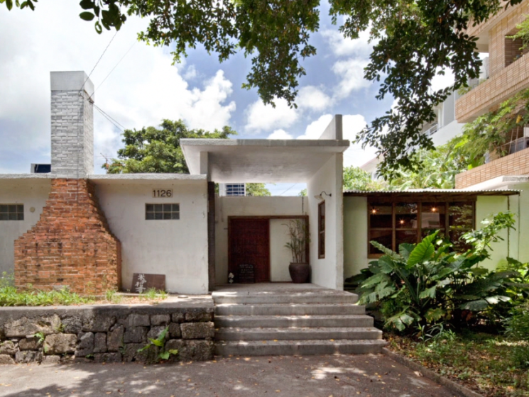 concrete bungalow building