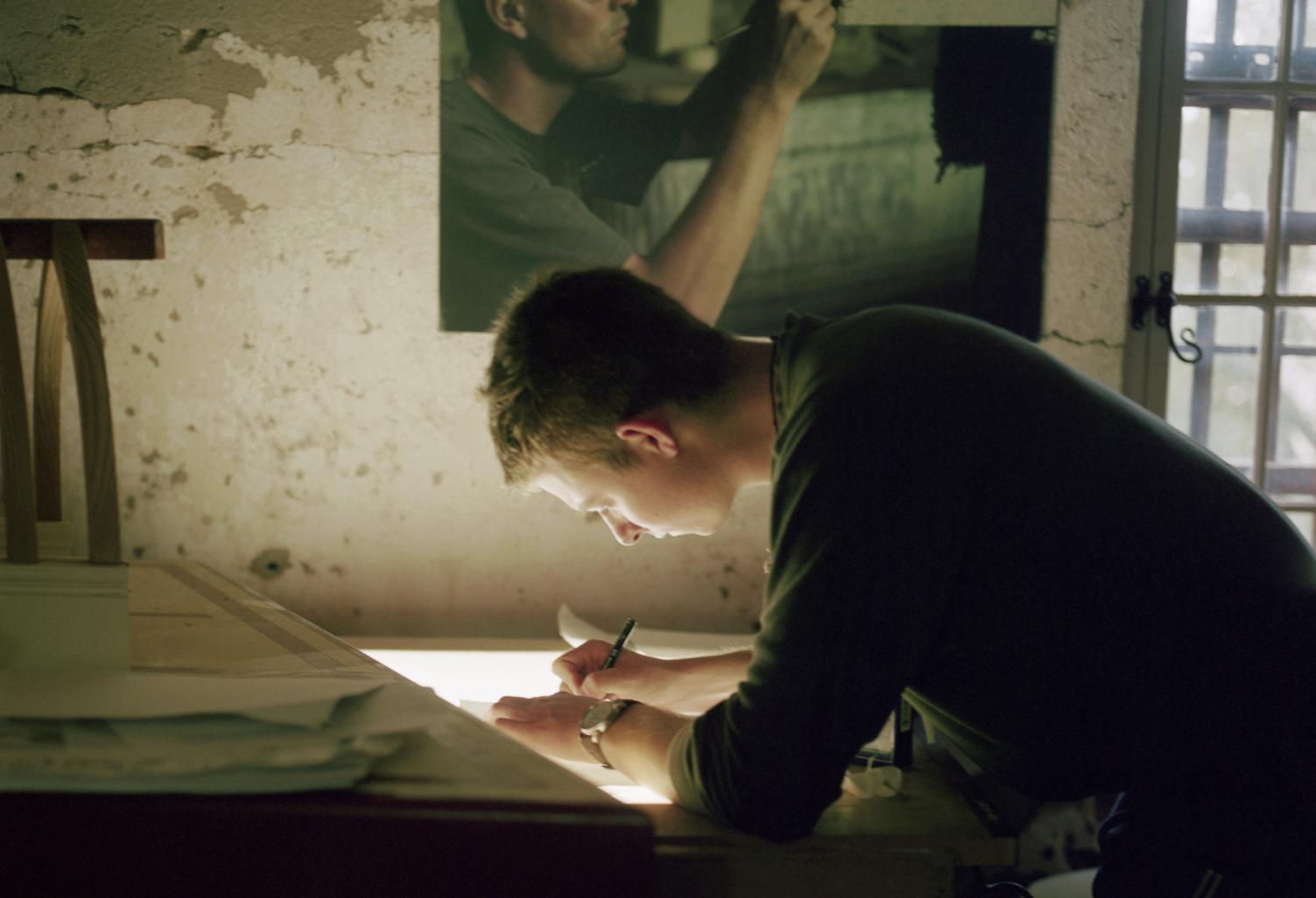 art student working on a sketch