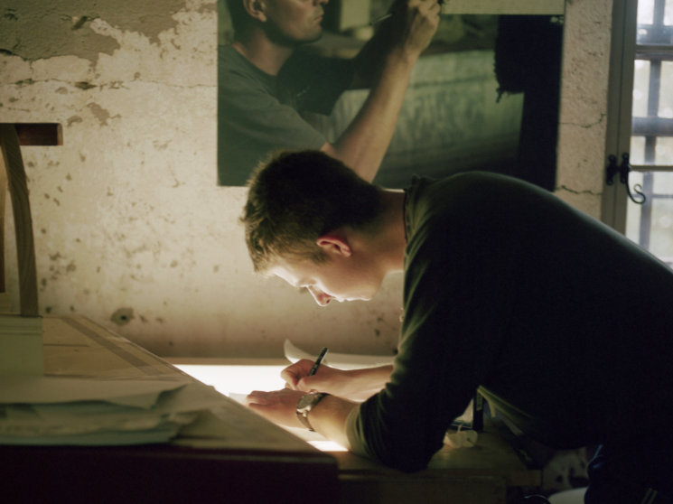 art student working on a sketch