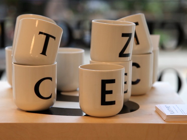 lettered coffee mugs