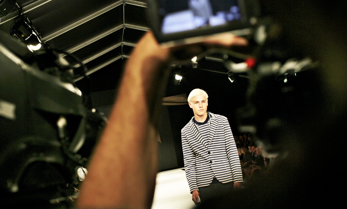 male model on catwalk