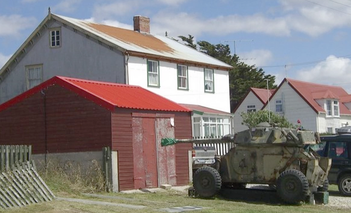 tank and house, Falkland Islands