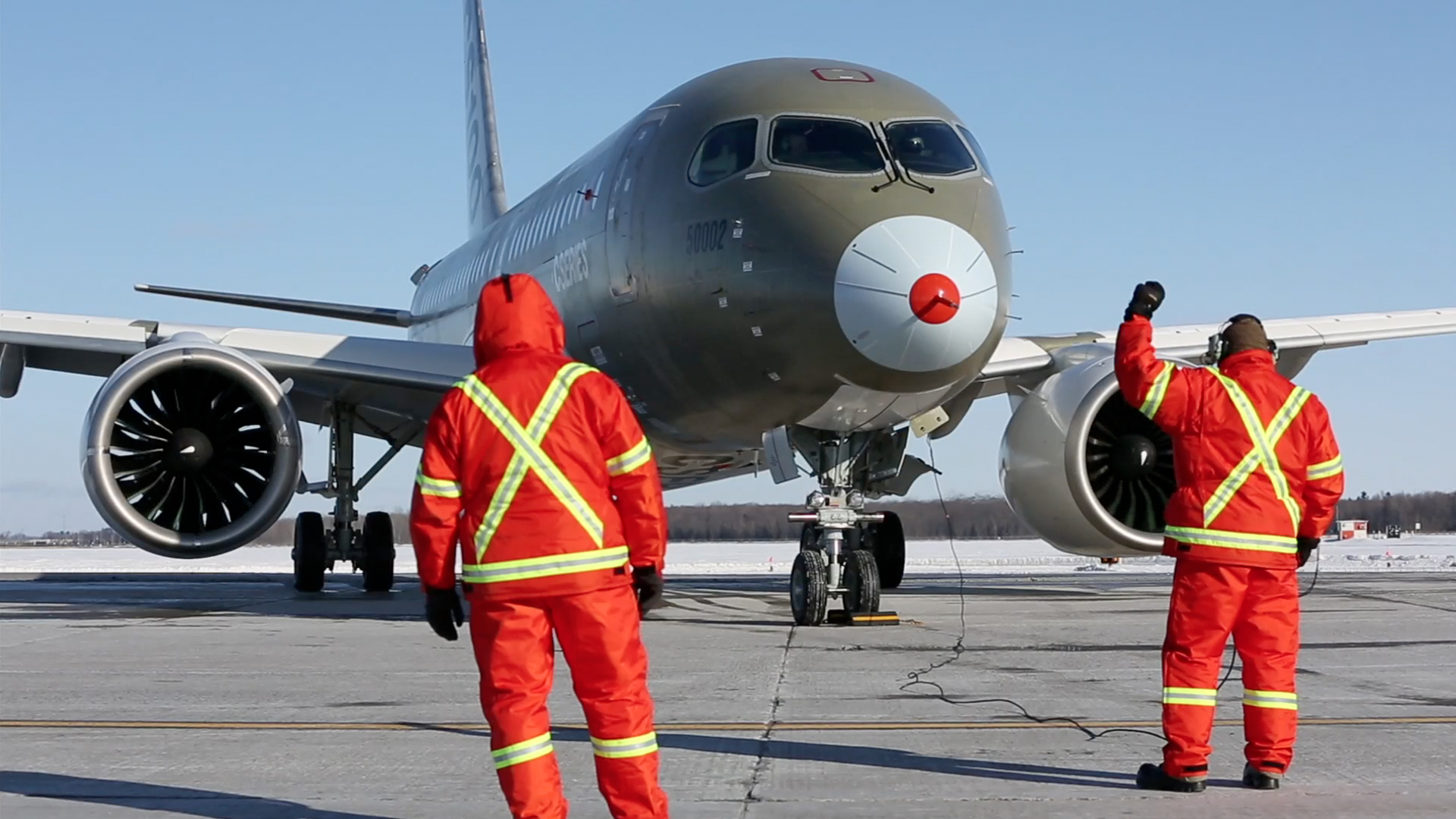 An airplane on the tarmac.