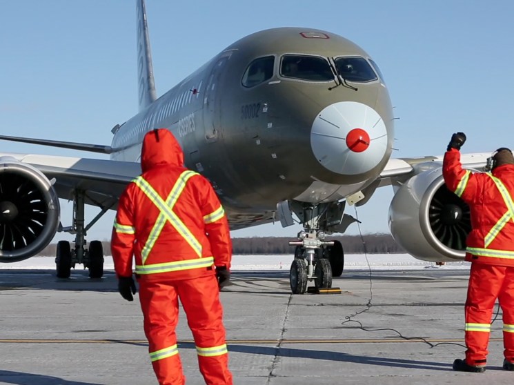 An airplane on the tarmac.