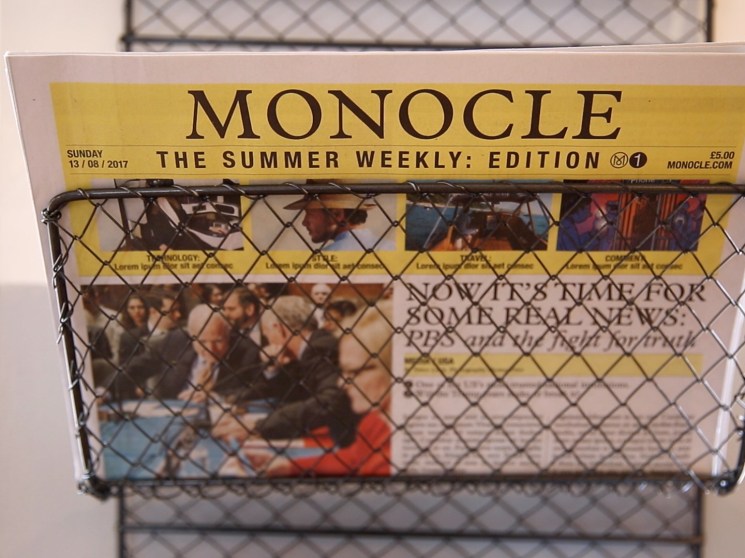 An issue of The Monocle Summer Weekly at Kioskafe in London.