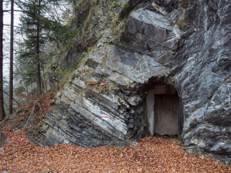 An entrance to a bunker.