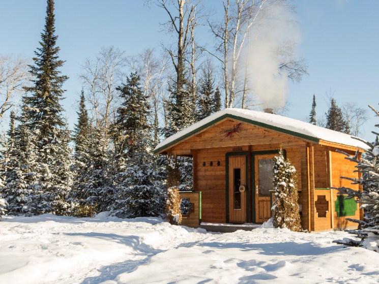 hut in the snow