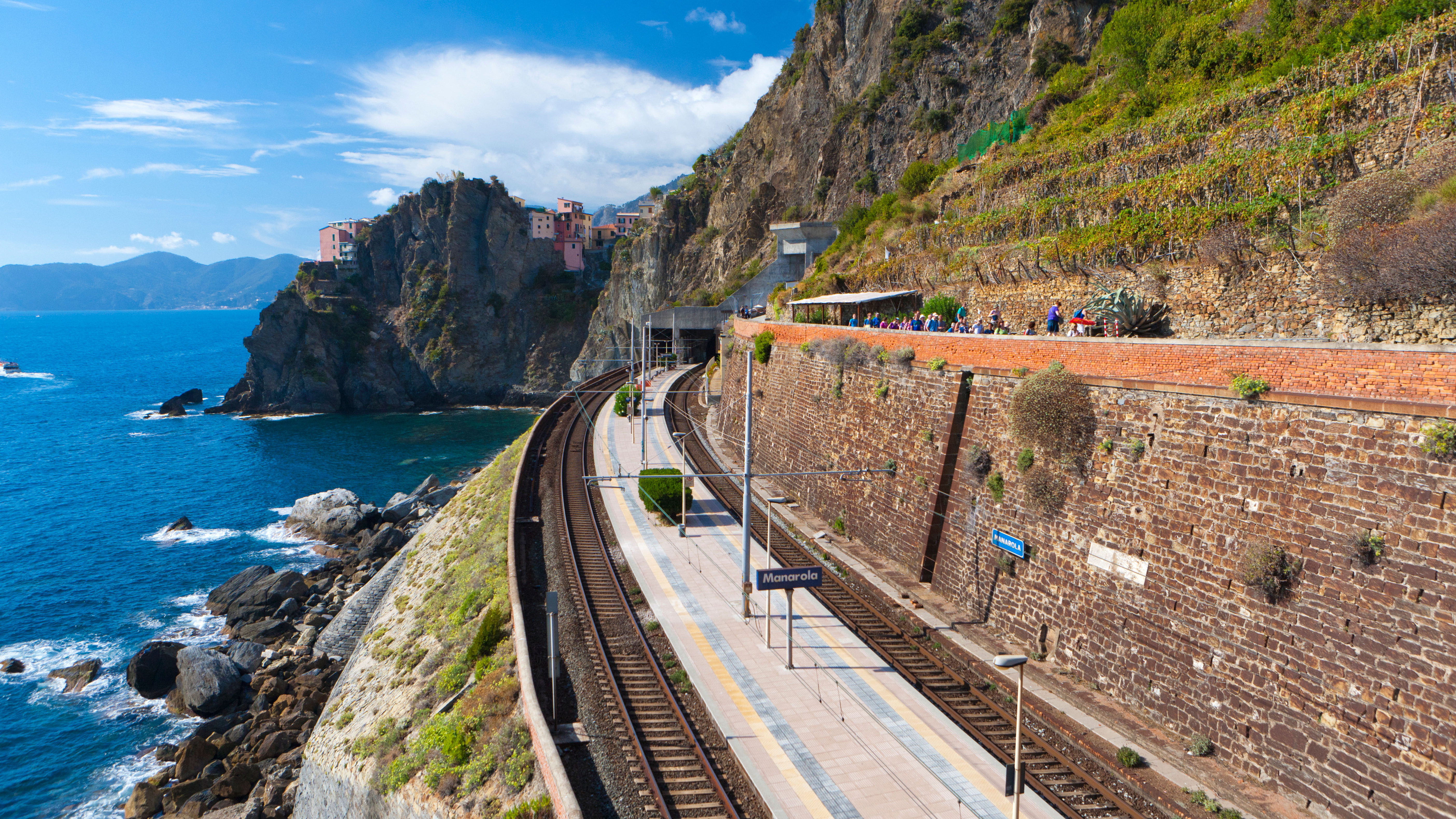 A train stop in Italy.