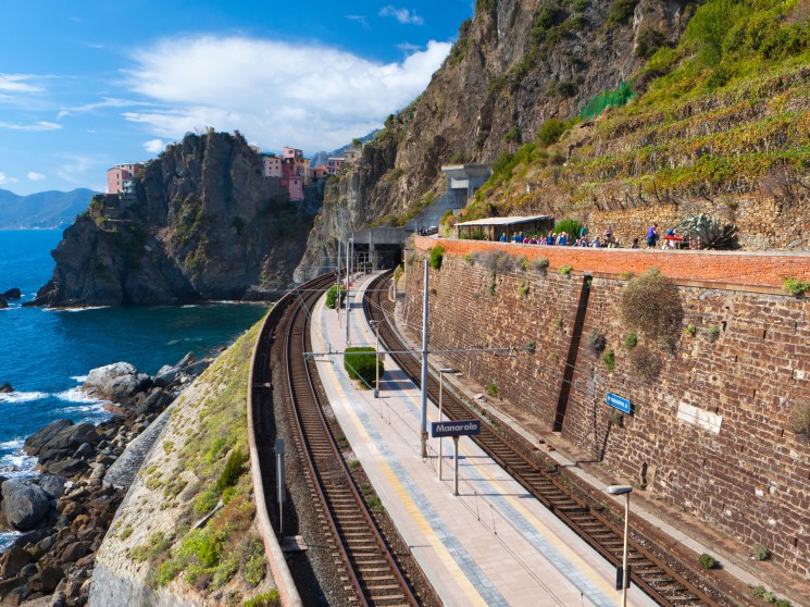 A train stop in Italy.