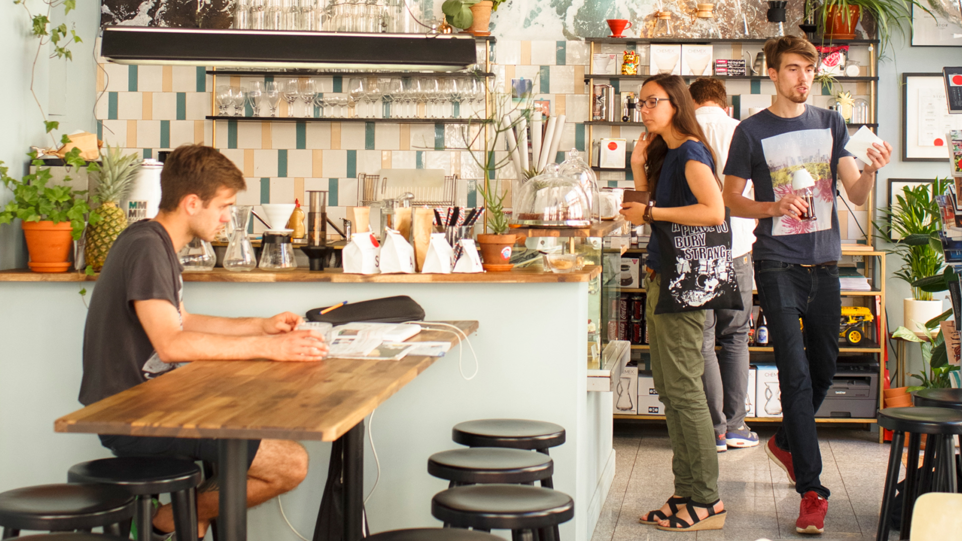A cafe in Warsaw.
