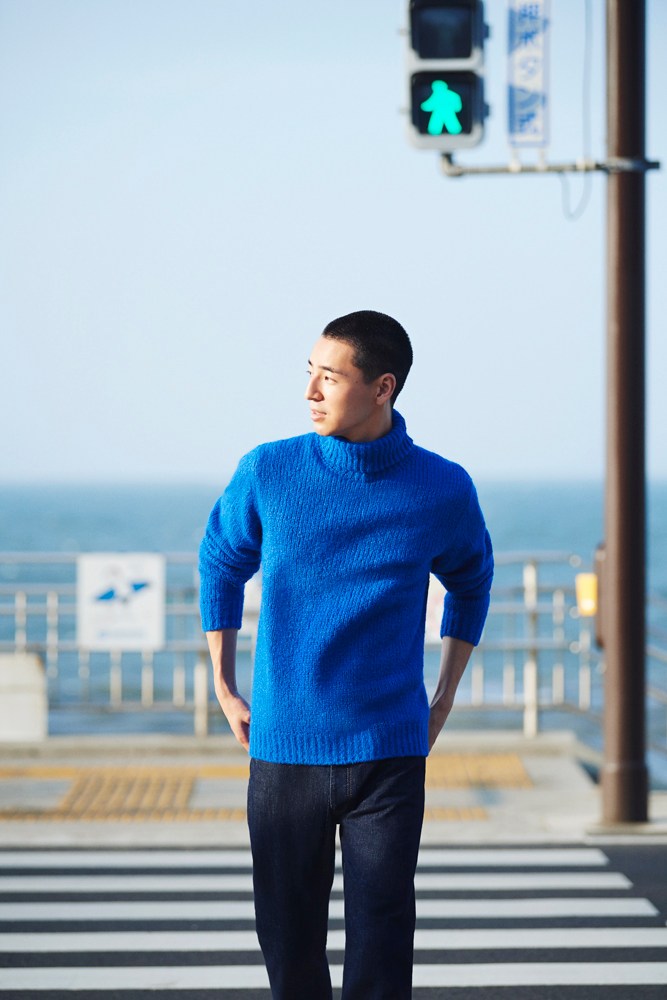 Classic casual styling with rollneck jumper and designer jeans