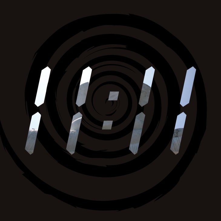 Album cover for Rodrigo y Gabriela's 11:11 featuring concentric circles with white and gray geometric shapes.