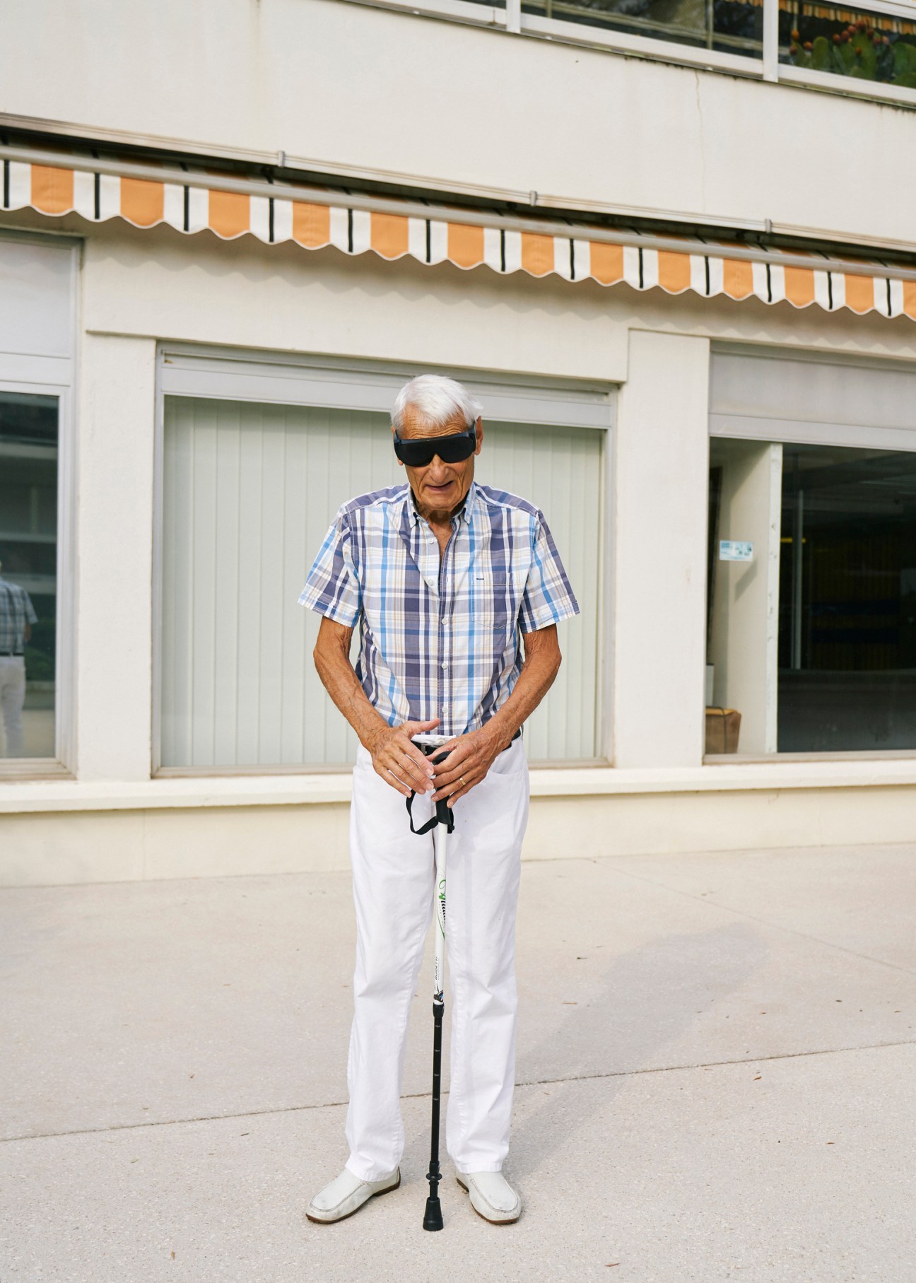 Portrait of Jean-Pierre, elderly male resident of Mas de Tanit complex