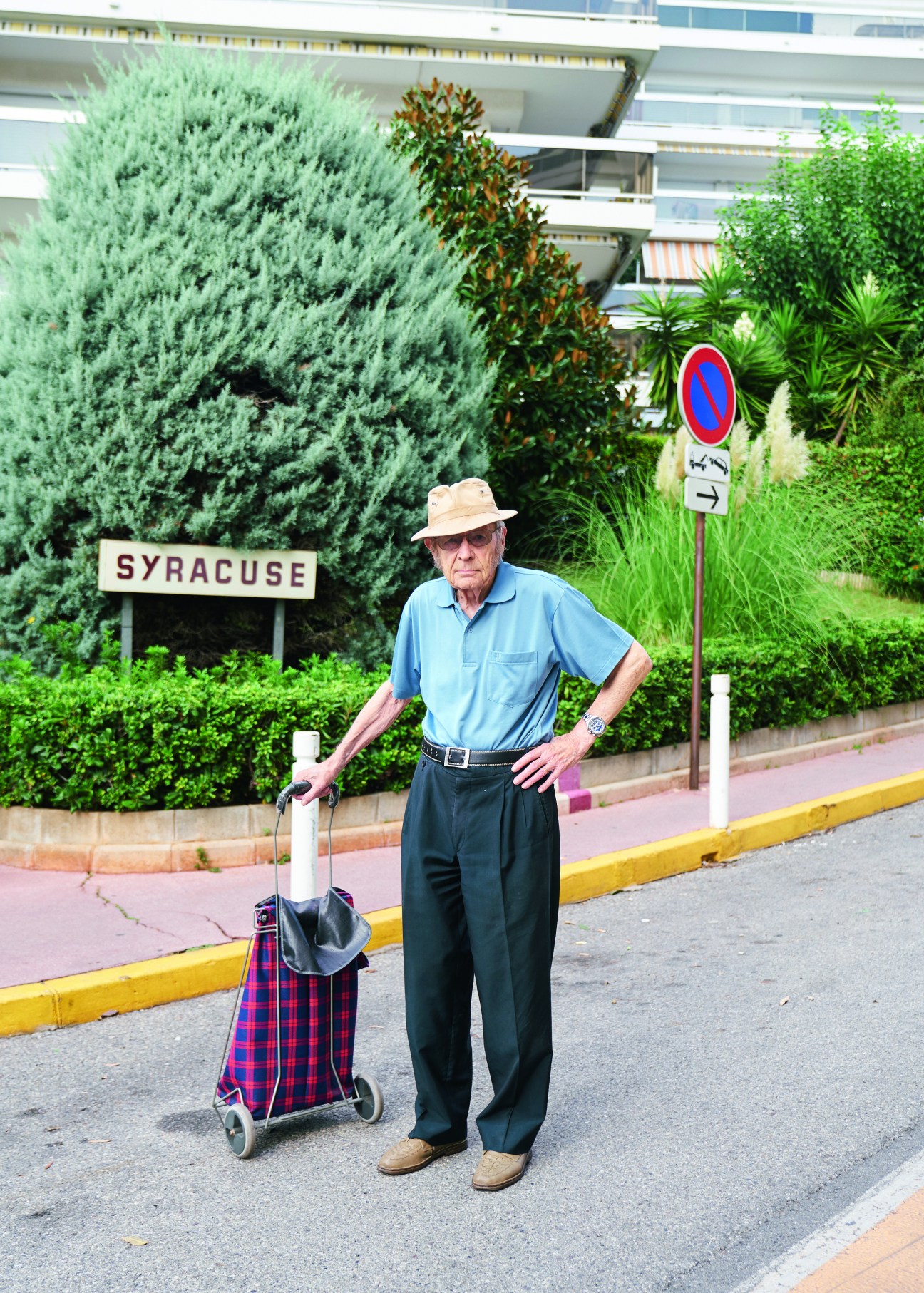 Portrait of elderly resident of Mas de Tanit complex on French Riviera