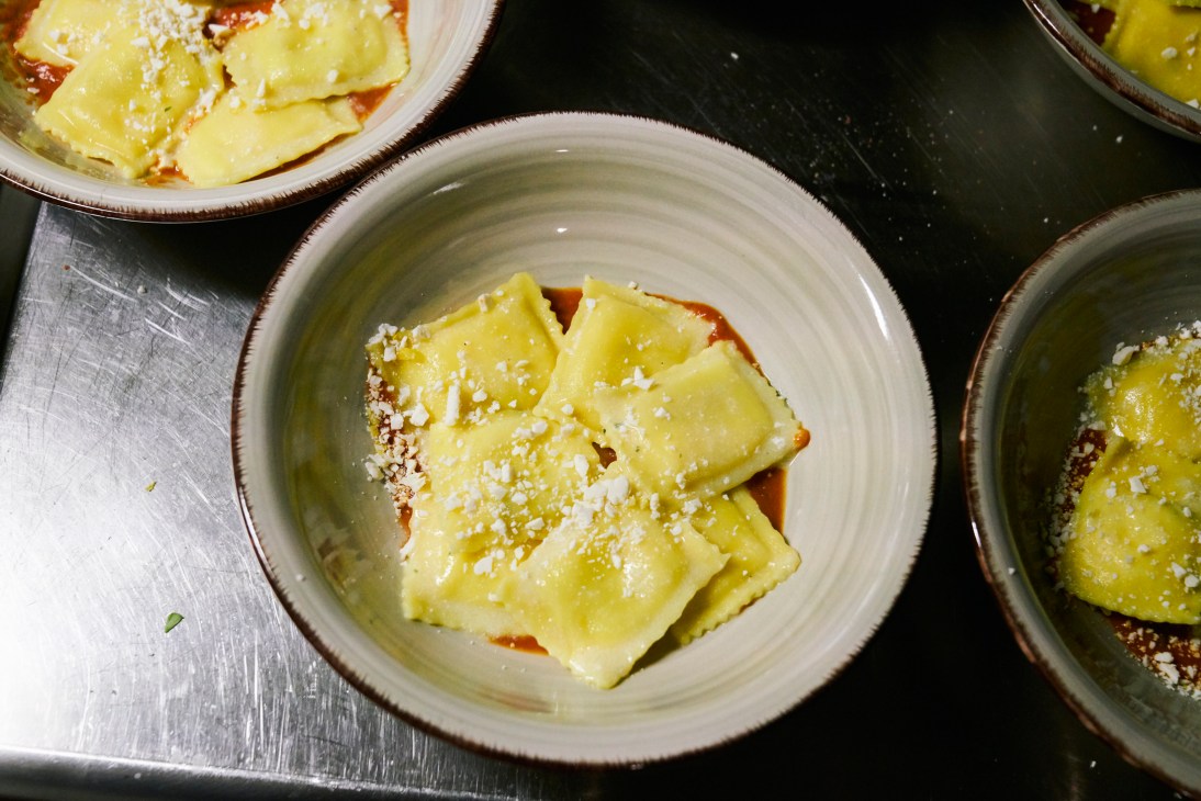 Ricotta and lemon ravioli dish