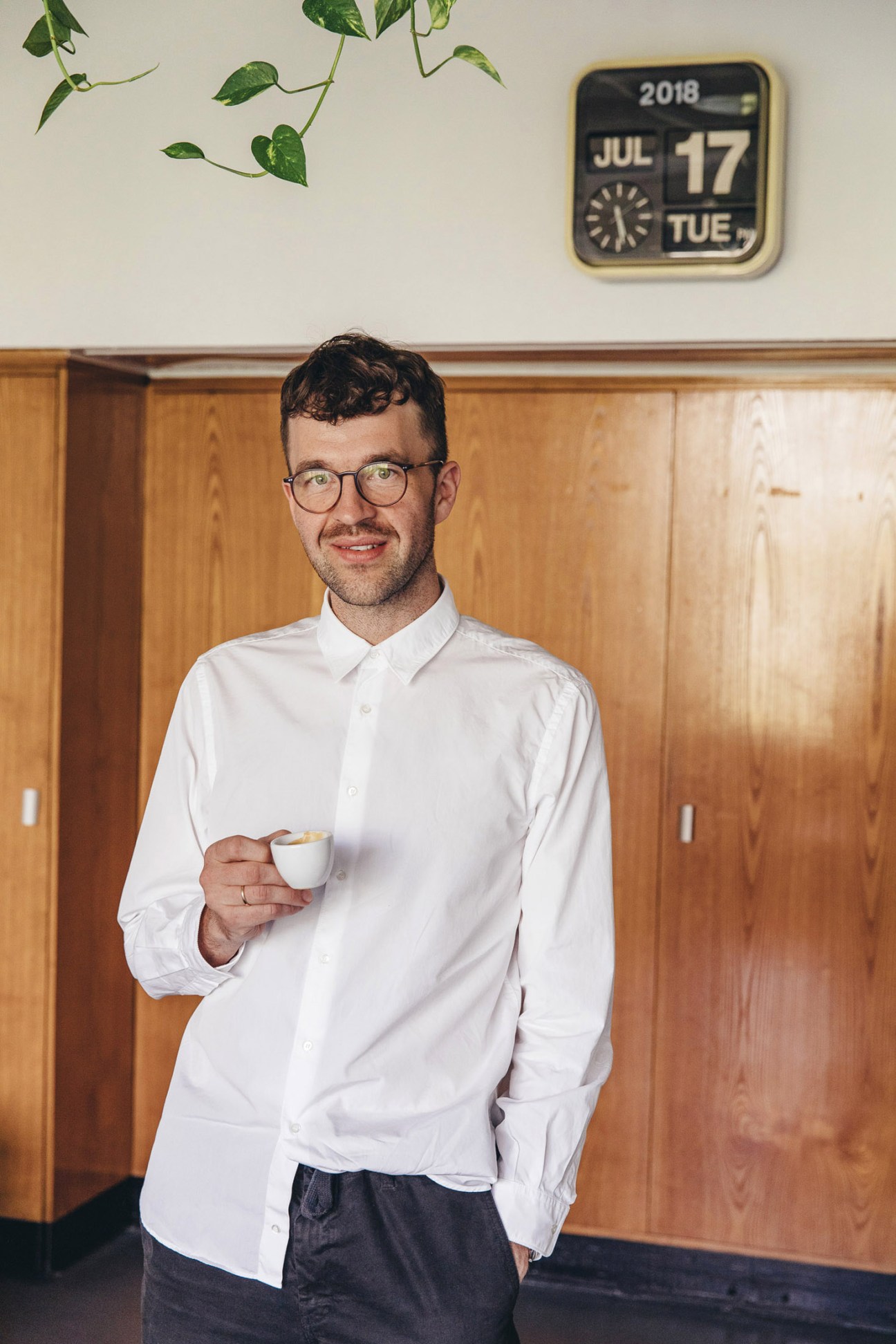 Carlo Grabowski, founder of design studio Grabowski Böll, poses for a portrait in Leipzig.