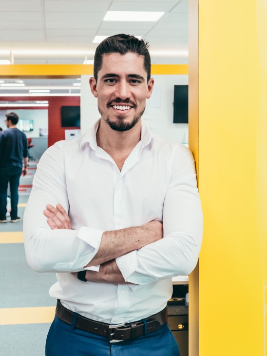 Portrait of Benjamin Paz Vermal, Olympic Channel social media manager, in Madrid office.