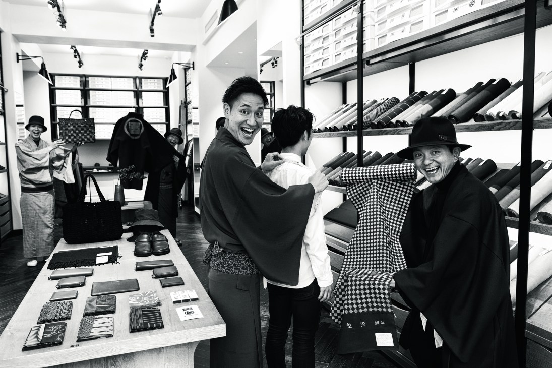 Portrait of Takayuki Yajima and Gen Hiramatsu, founders of kimono menswear brand Y & Sons