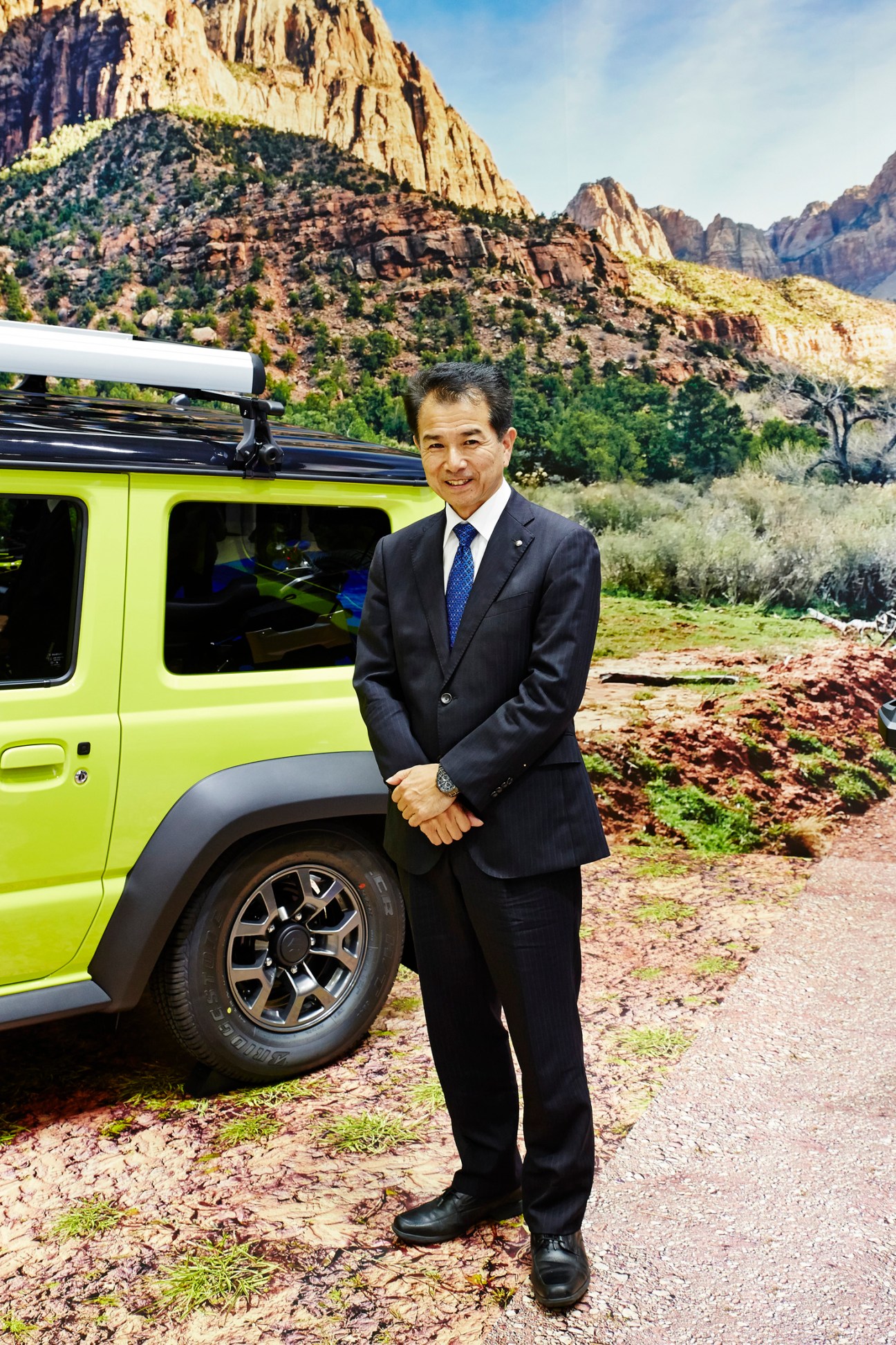 Portrait of Hiroyuki Yonezawa, chief engineer responsible for Suzuki Jimny development
