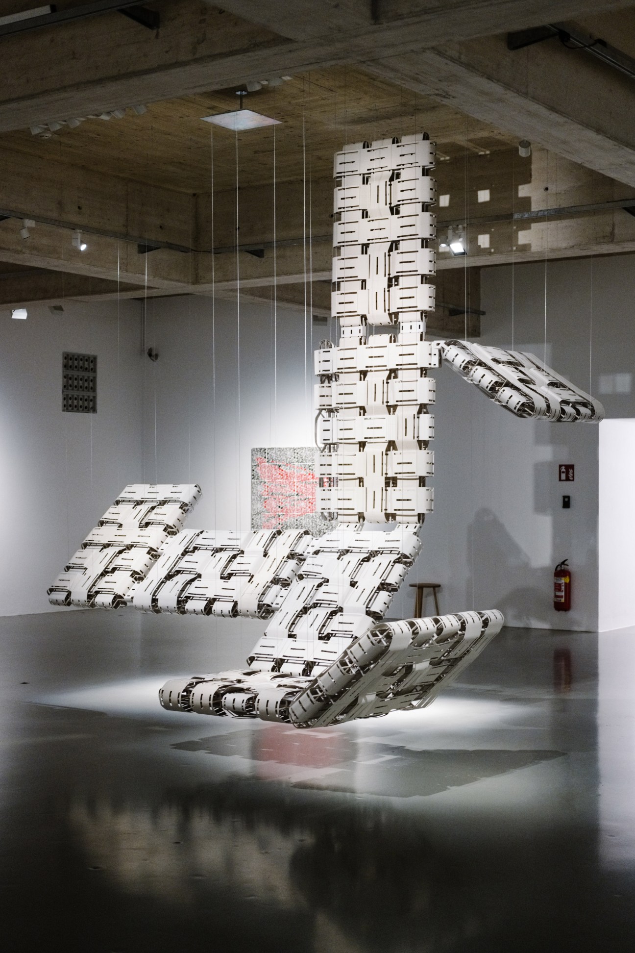 Installation view of Thomas Bayrle's exhibition at the Museum of Applied Arts Vienna