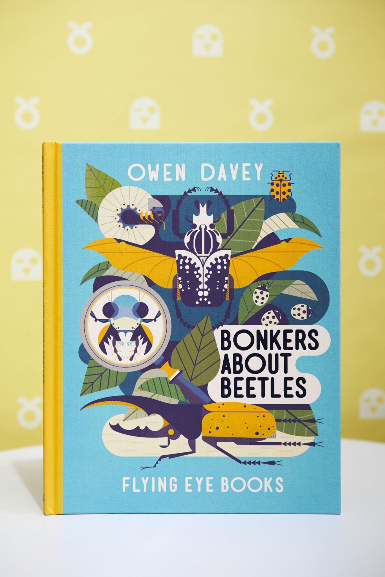 Owen Davey's 'Bonkers About Beetles' published by Flying Eye Books with colorful illustrated beetle designs on blue cover.