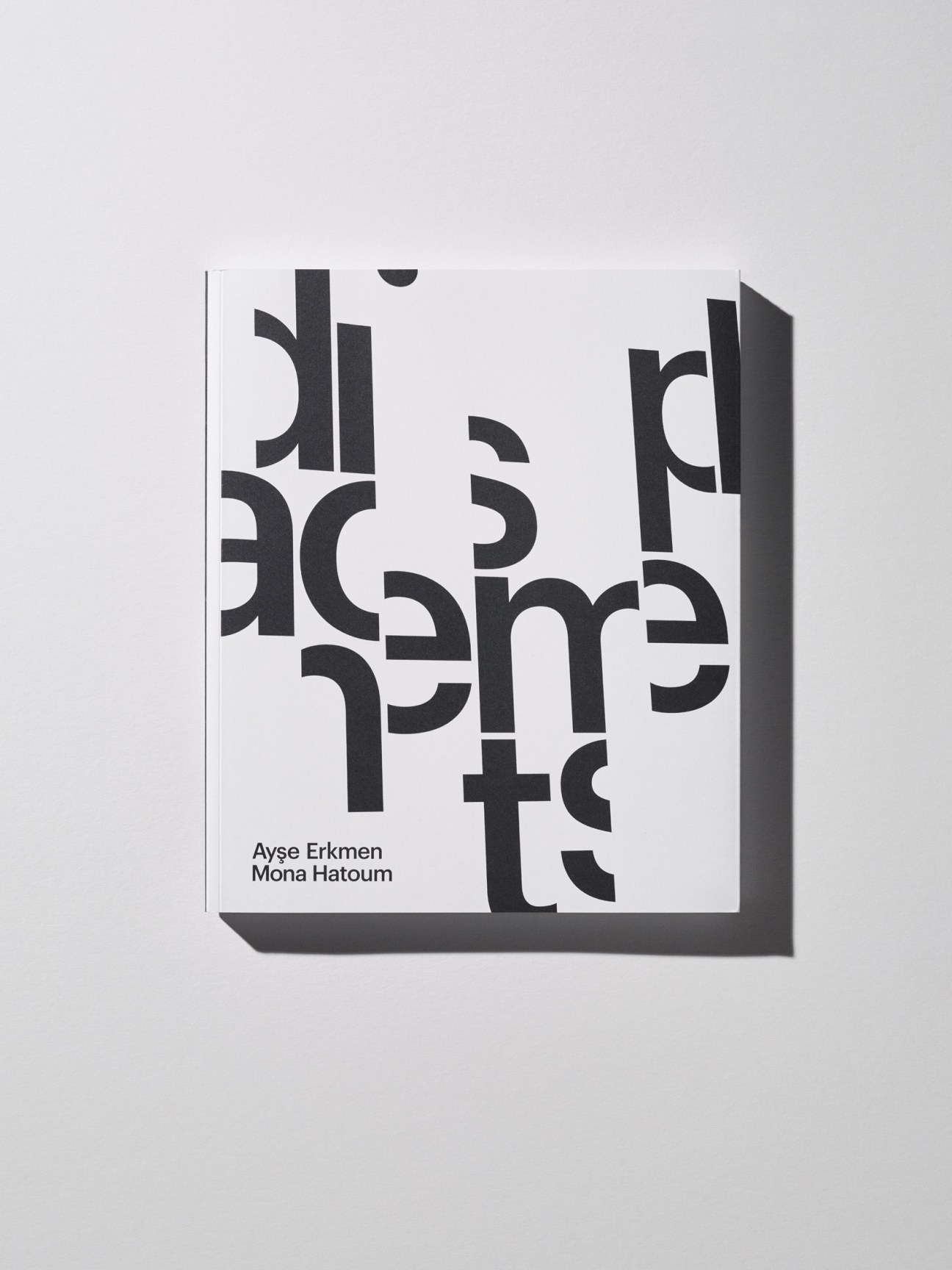 Exhibition catalogue designed by Bureau David Voss with bold black typography on white cover.
