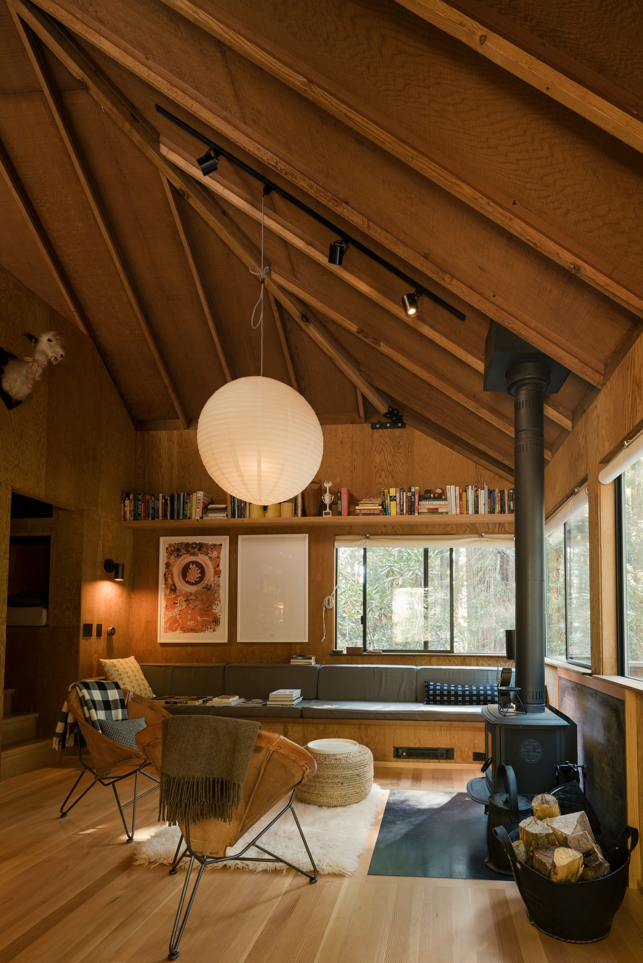 Wooden exterior of Jeremy and Martin Otis's home designed by Obie G Bowman in classic Sea Ranch style
